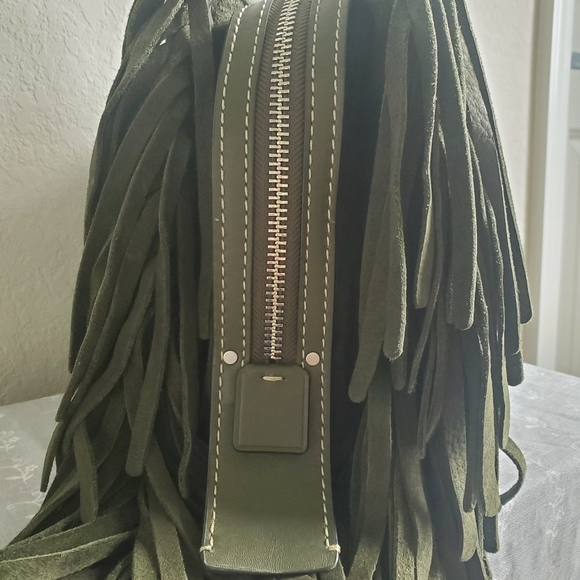 Coach Rogue 30 Suede With Fringe In Fern - Picture 4 of 14